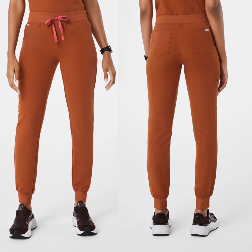 Figs Zamora Jogger Dirty Chai Orange Large Petite